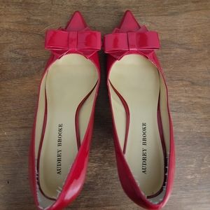 Red Patent Bow Tie Heels Size 9.5